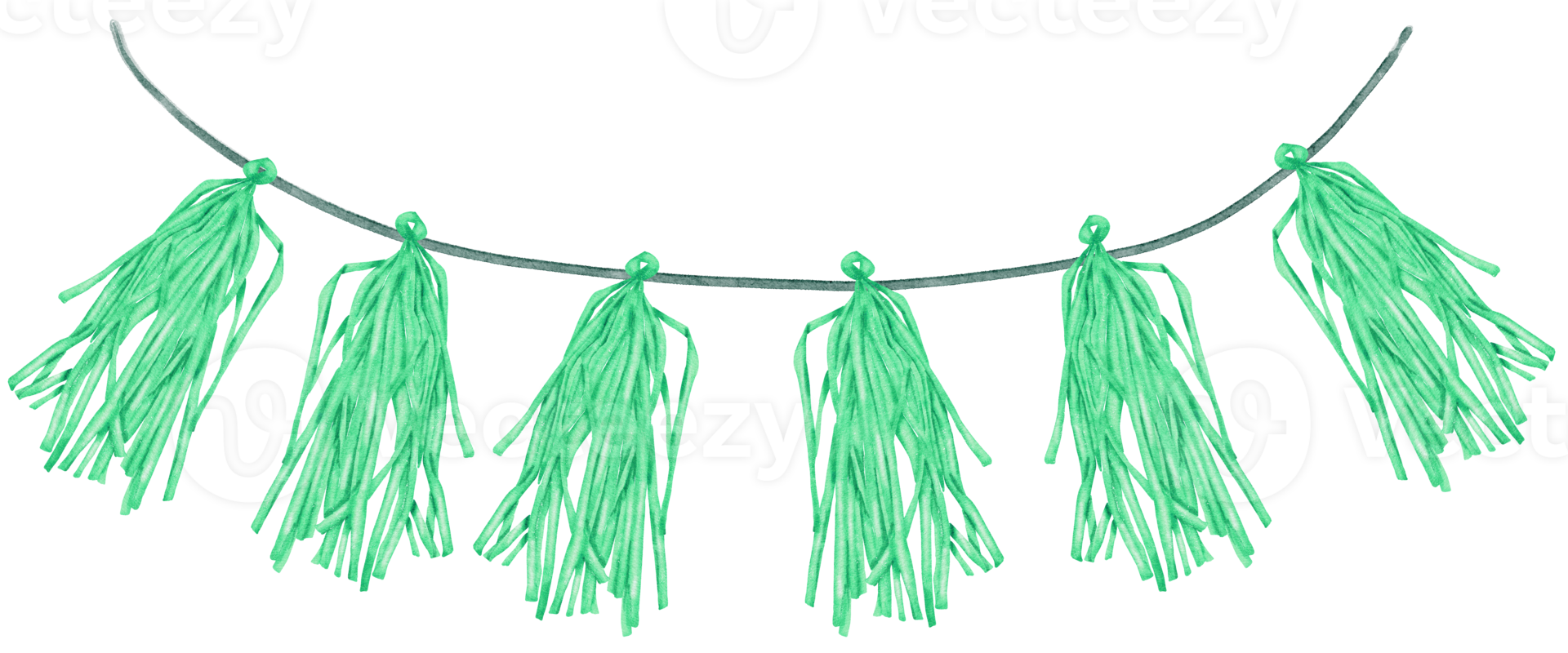 Watercolor Green Foil Balloon element hand painted png