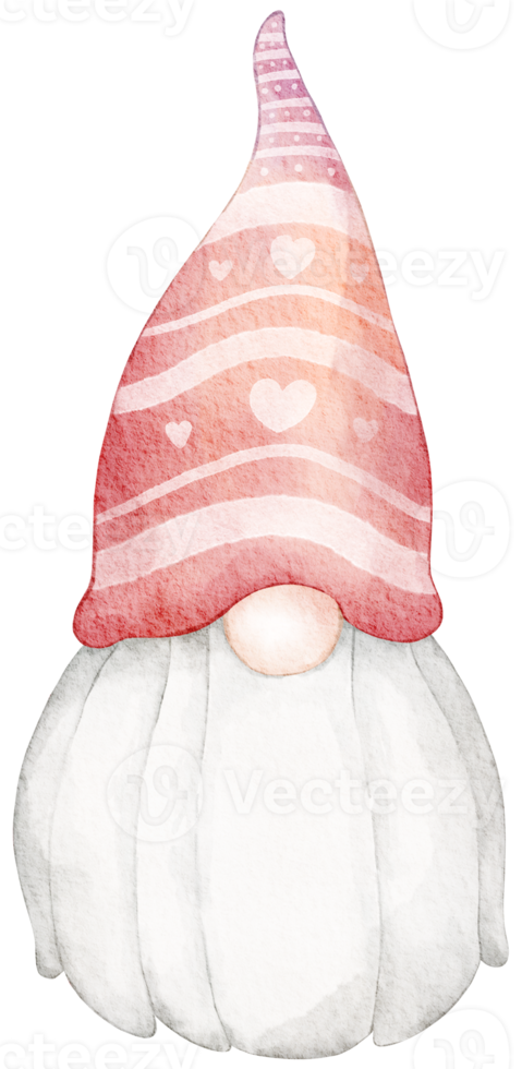 Valentinstag Gnome Aquarell Cliparts png