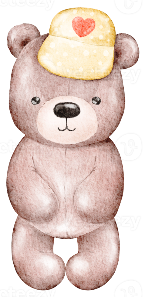 valentine teddy Björn vattenfärg element png