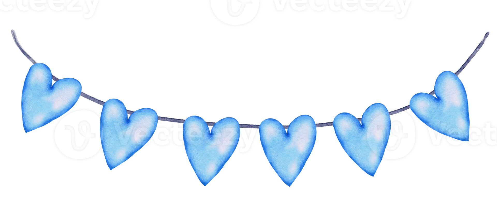 Watercolor Blue Foil Balloon element hand painted png
