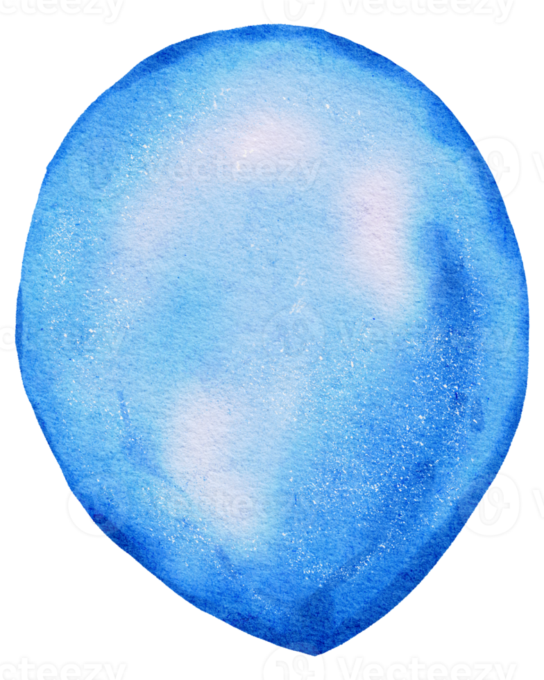 Watercolor Blue Foil Balloon element hand painted png