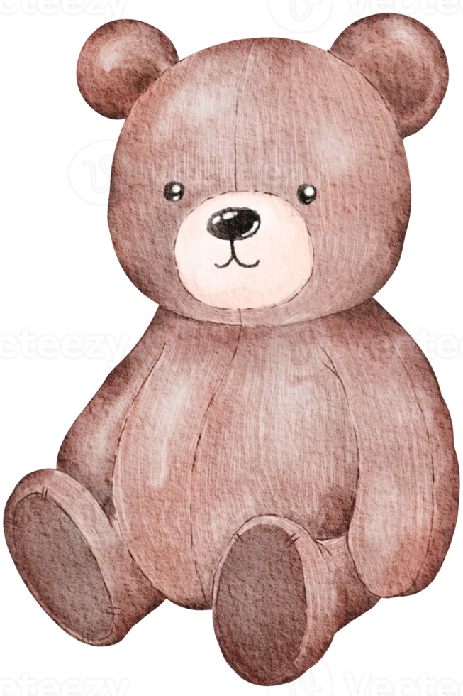 Watercolor Valentine's Day Teddy bear png