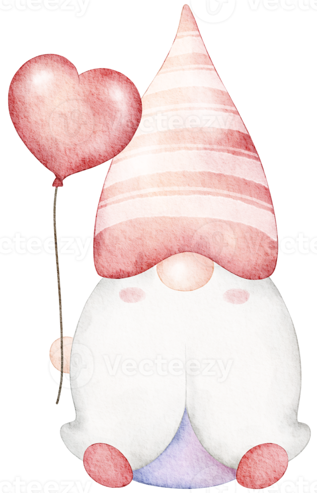 Valentine's Gnomes watercolor clipart png