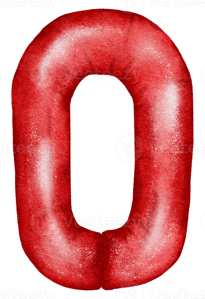 Watercolor Red Foil Balloon element hand painted png