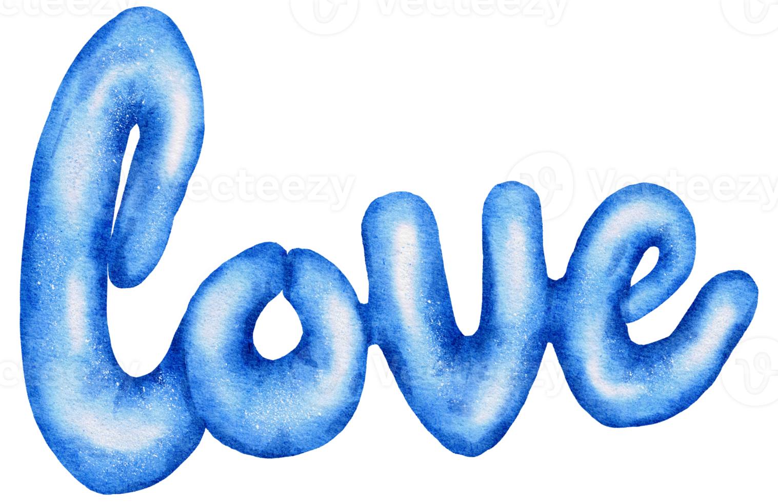 Watercolor Blue Foil Balloon element hand painted png
