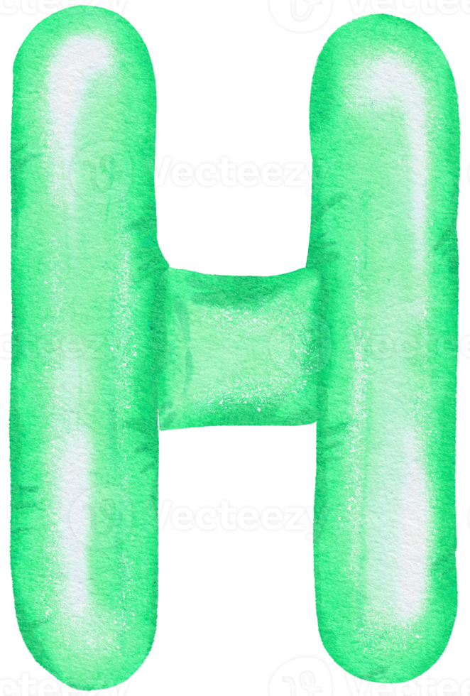 Watercolor Green Foil Balloon element hand painted png