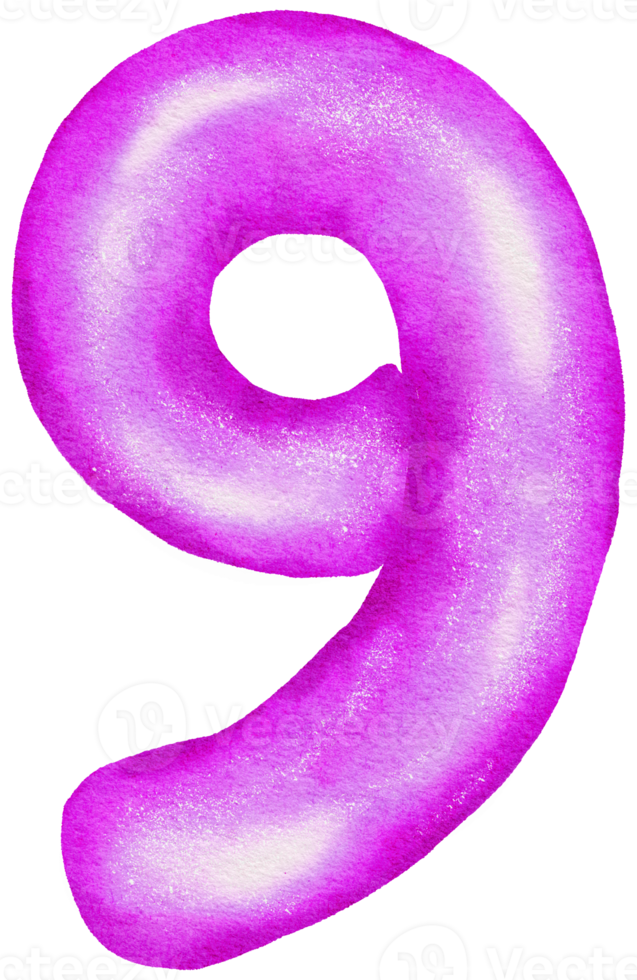 vattenfärg violett folie ballong element hand målad png