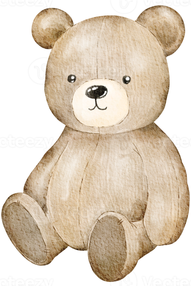 Watercolor Valentine's Day Teddy bear png