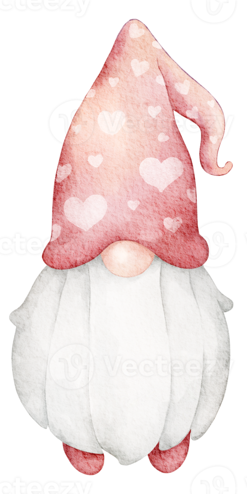 Valentinstag Gnome Aquarell Cliparts png