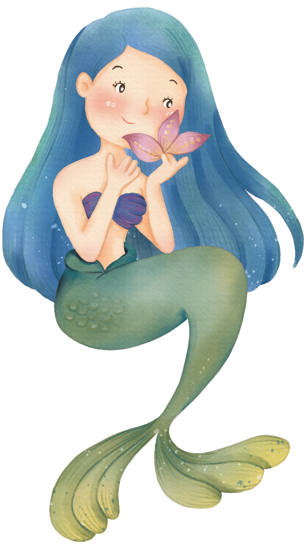 Watercolor Cute Mermaid Clipart, PNG 16627642 PNG