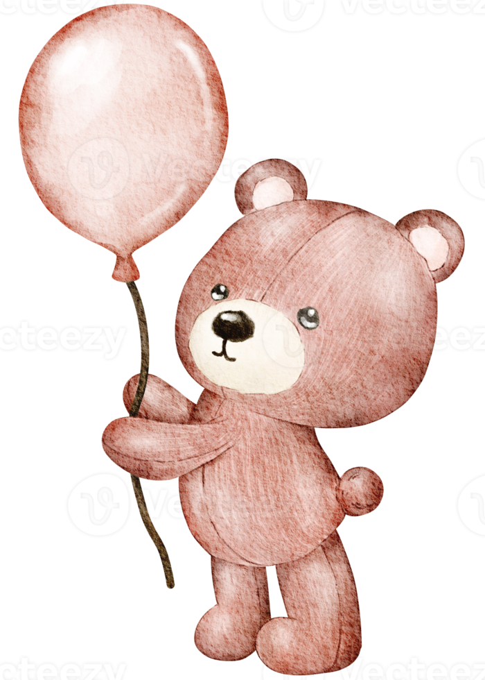 Valentine Teddy Bear watercolor element png