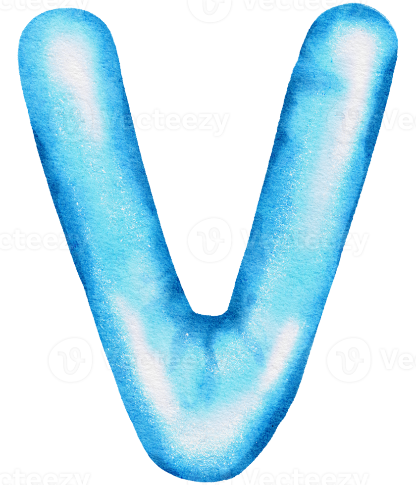 Watercolor Blue Foil Balloon element hand painted png