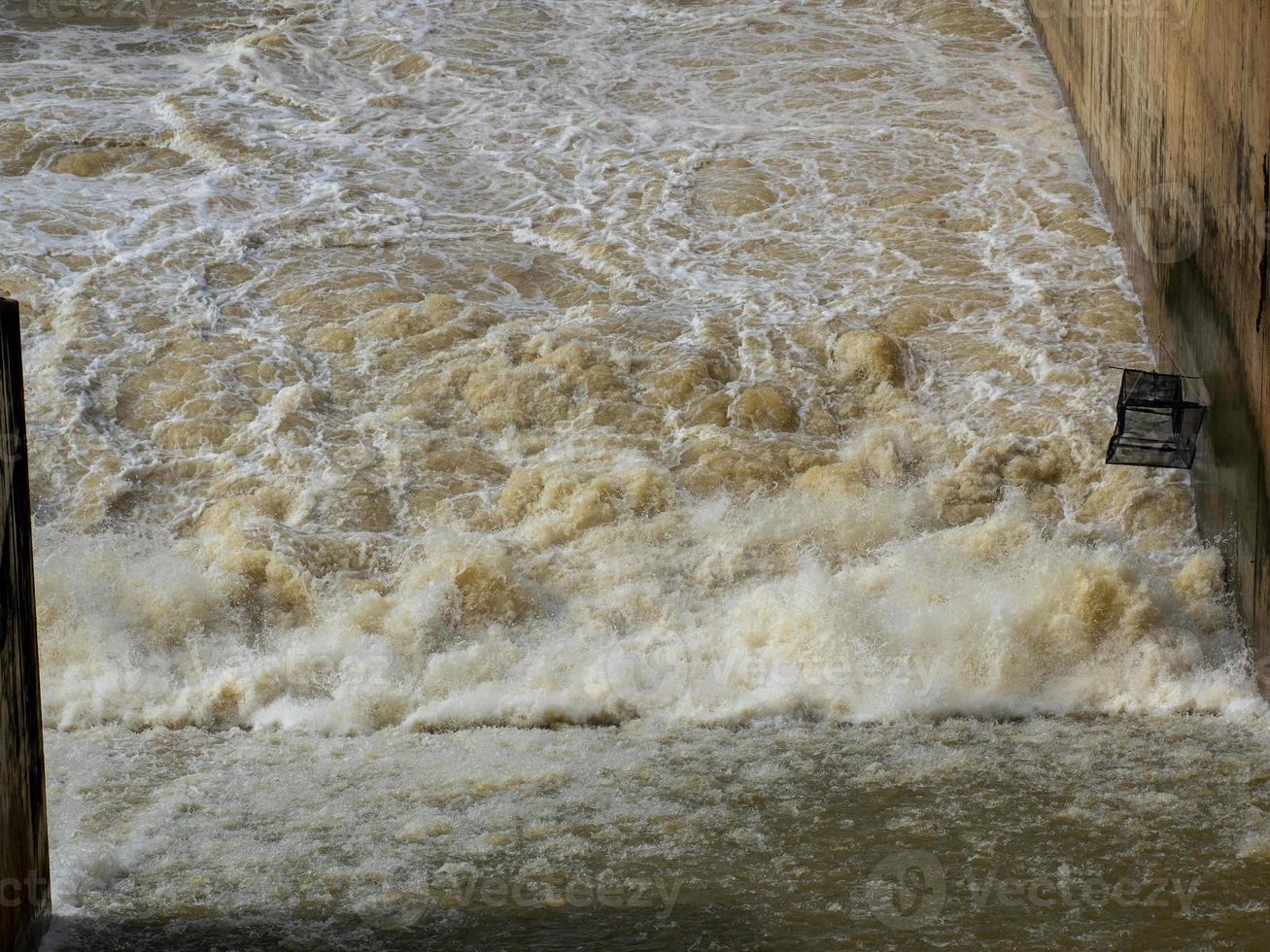 water from the dewatering department after heavy rain photo