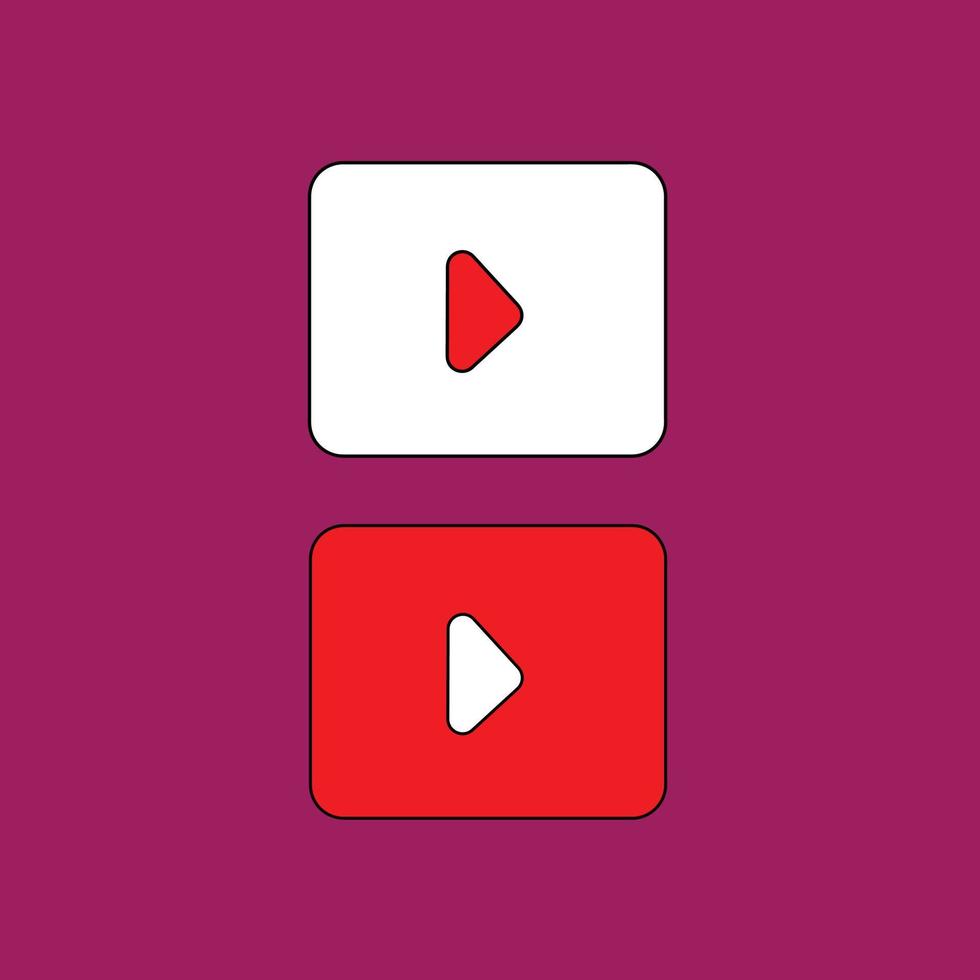 icono de vector de botón de reproducción de youtube