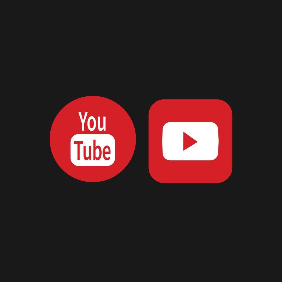 logotipo de youtube sobre fondo negro vector