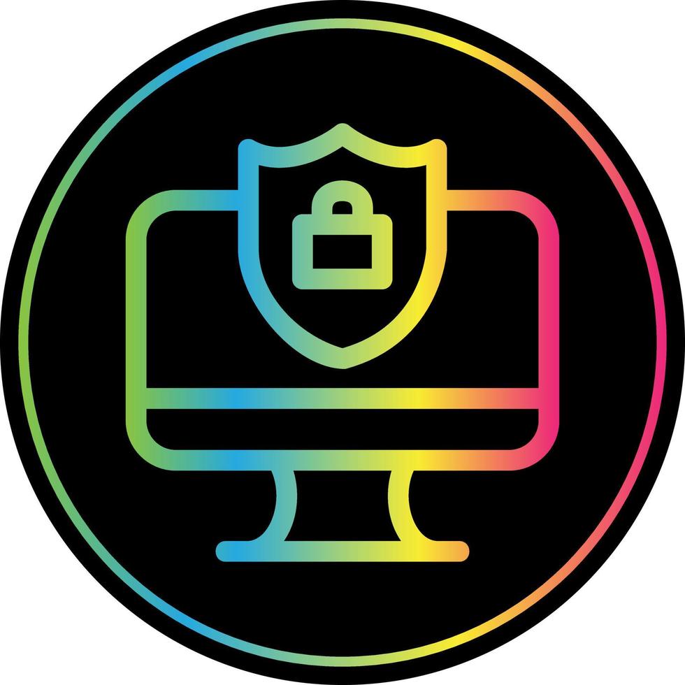 Secure Computer Vector Icon Design