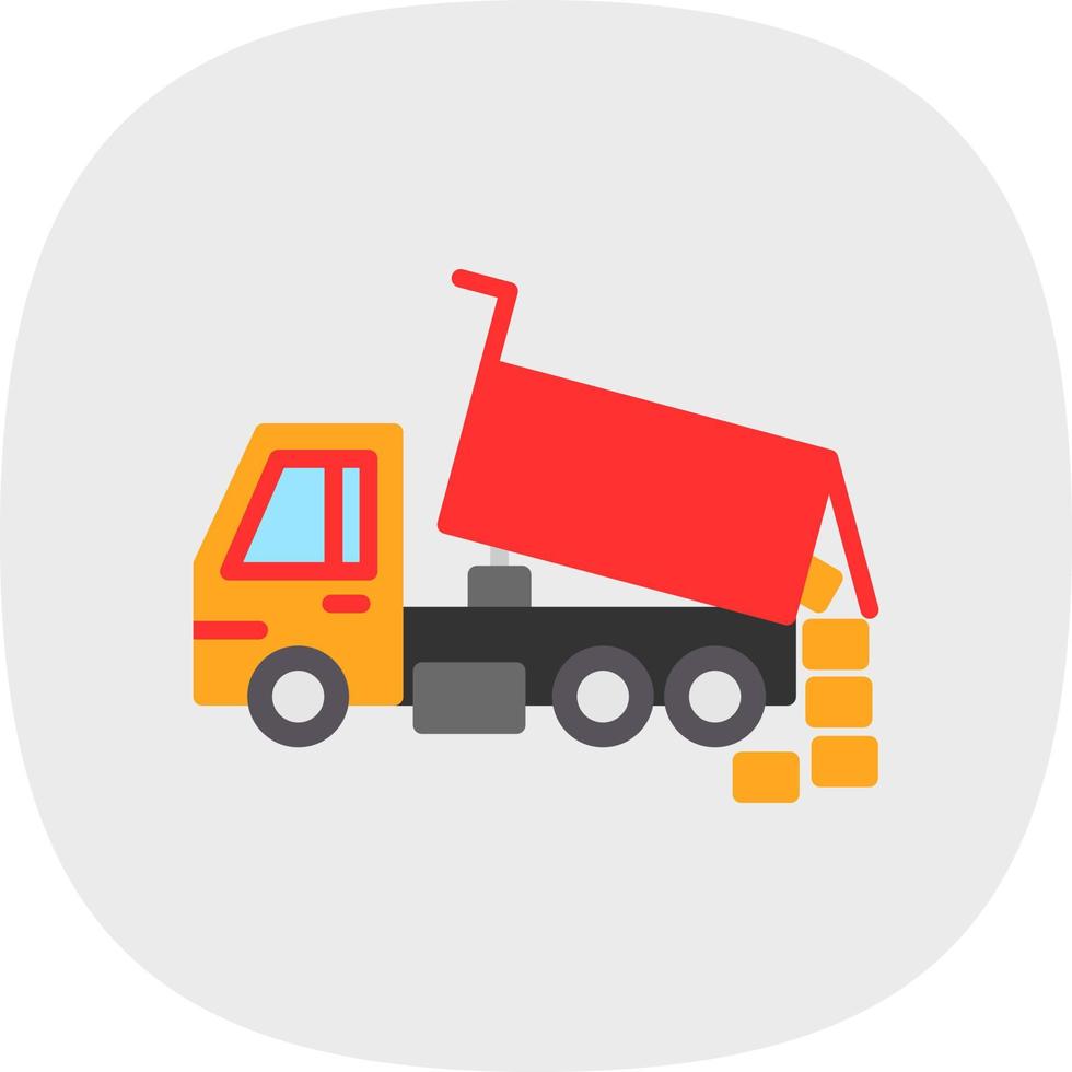 Dumper Truck Vector Icon Design