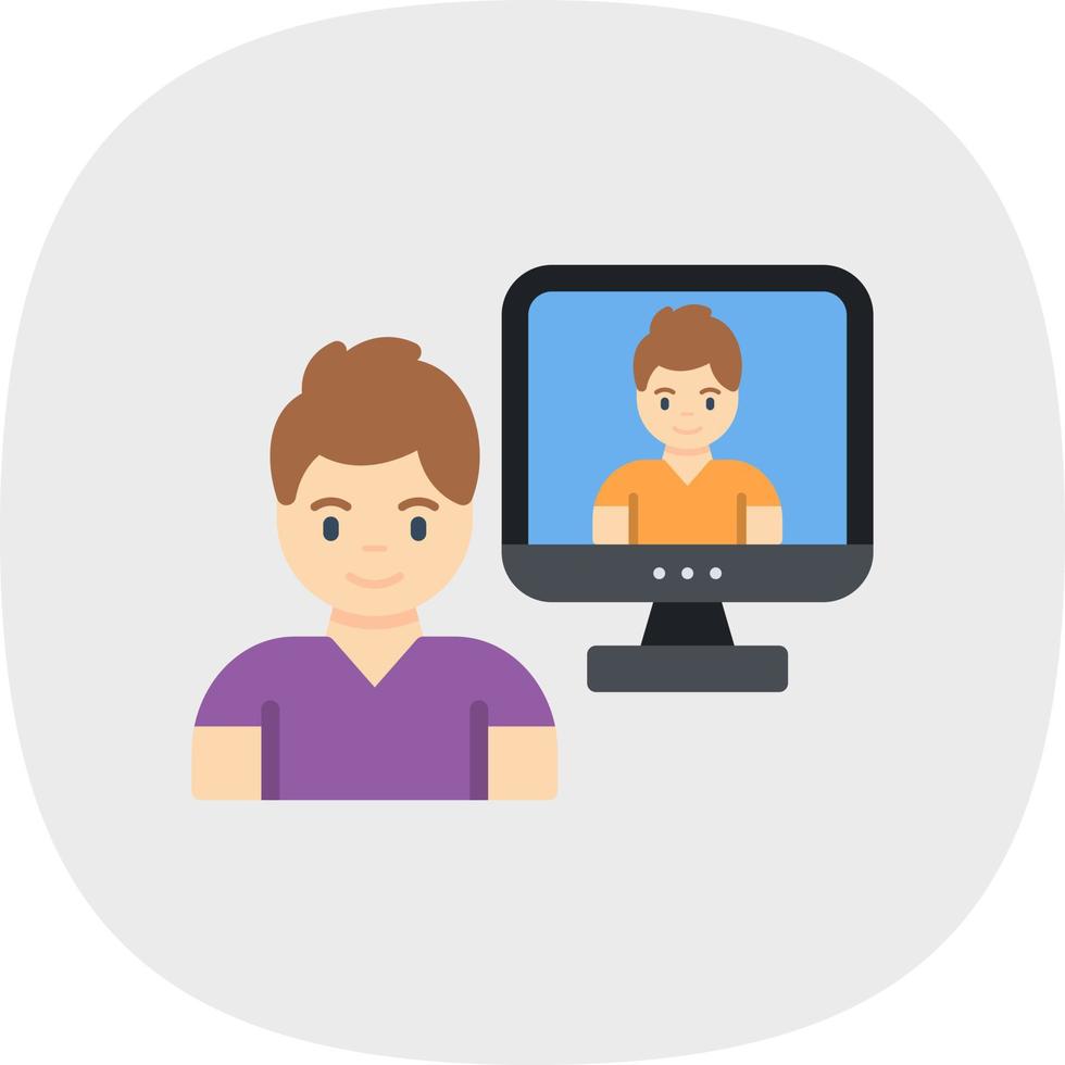 Online Conference Vector Icon Design