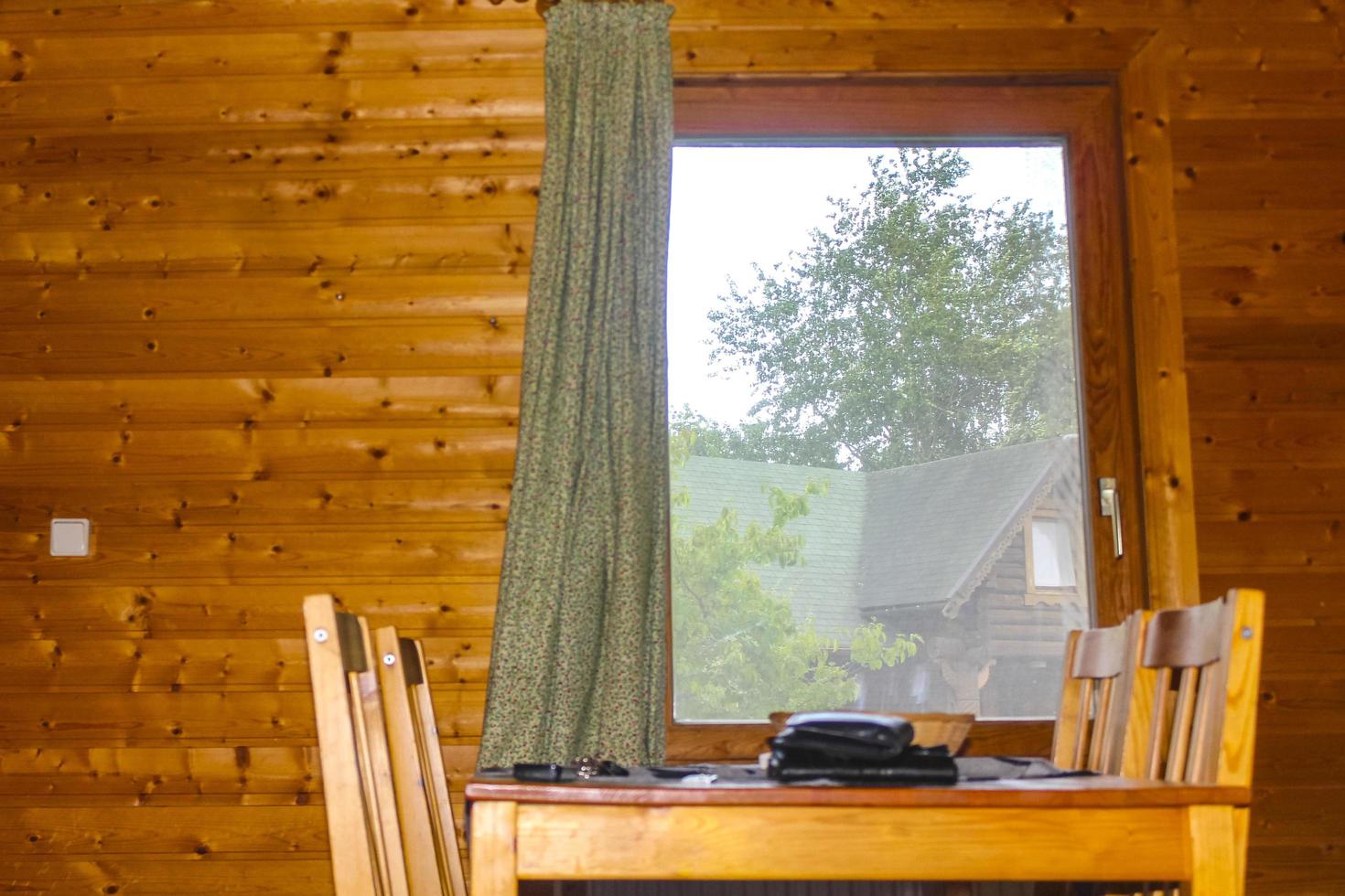 Vacation and interior design in a vacation wooden cabin Germany. photo