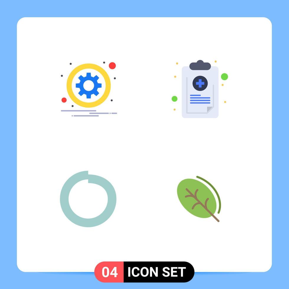 Pack of 4 Modern Flat Icons Signs and Symbols for Web Print Media such as circle symptom setting check spring Editable Vector Design Elements