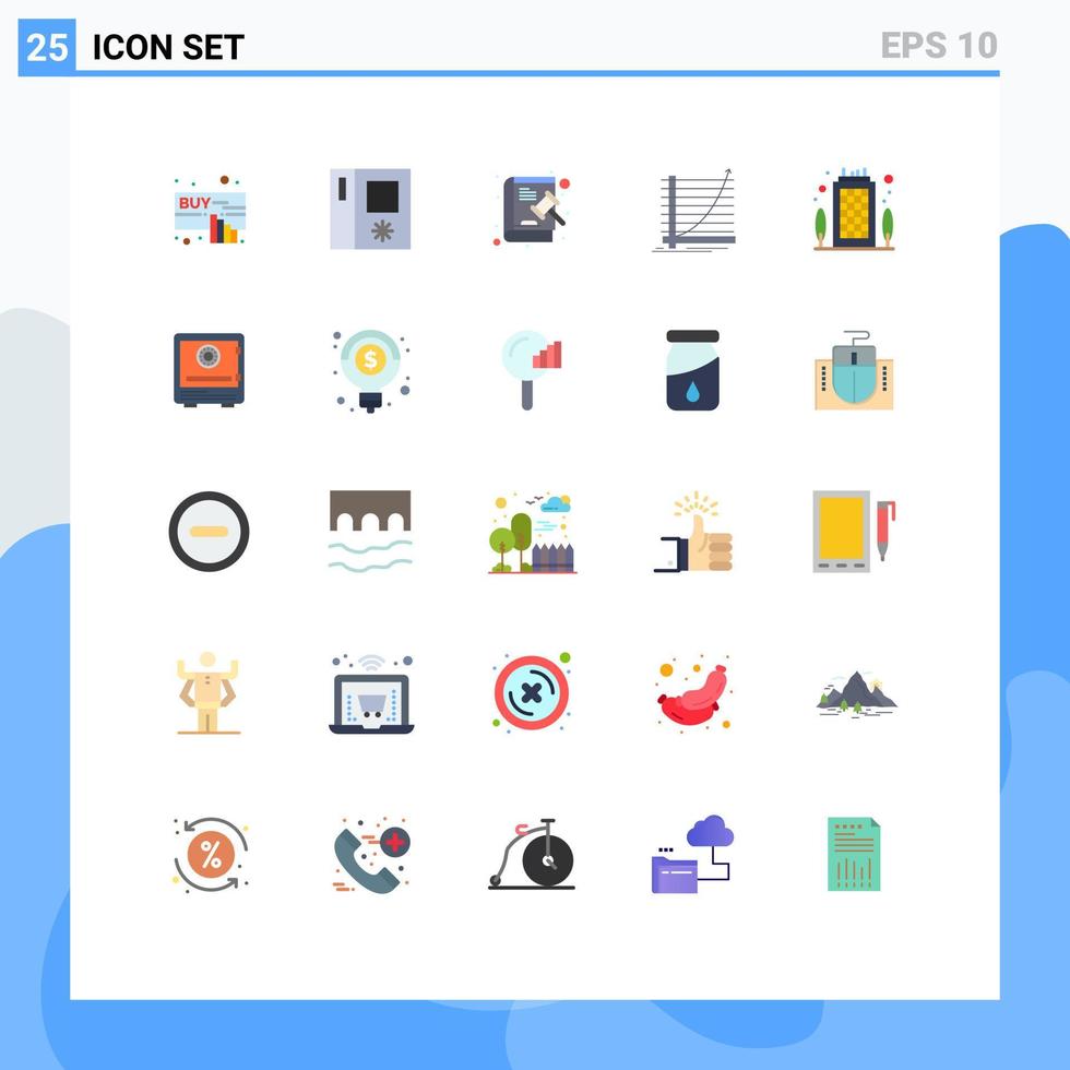 Group of 25 Modern Flat Colors Set for building experience judge curve arrow Editable Vector Design Elements