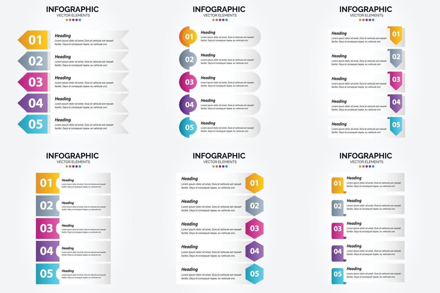 ilustración vectorial infografía conjunto de diseño plano para folleto publicitario y revista vector