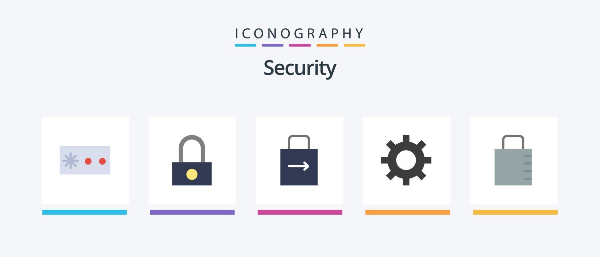 Security Flat 5 Icon Pack Including security. lock pad. lock pad. key. security. Creative Icons Design vector