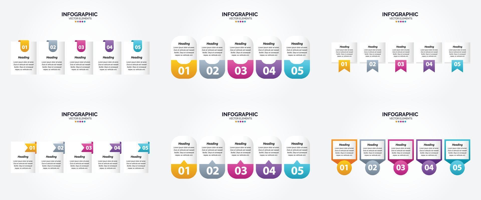 ilustración vectorial infografía conjunto de diseño plano para folleto publicitario y revista vector