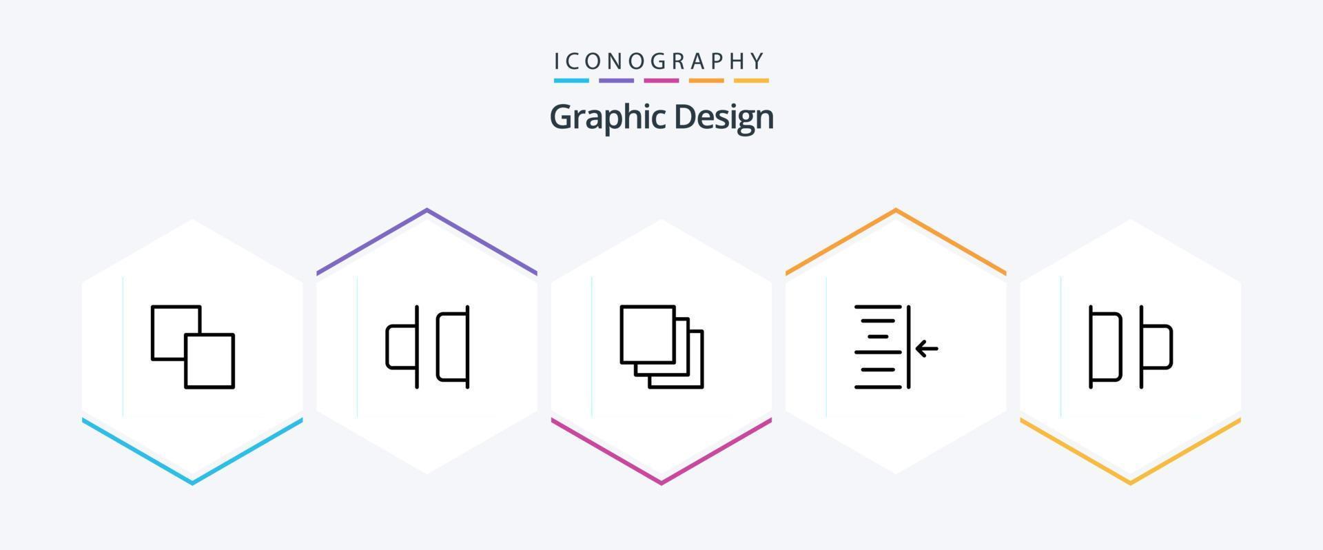 Design 25 Line icon pack including . . layers. left. distribute vector