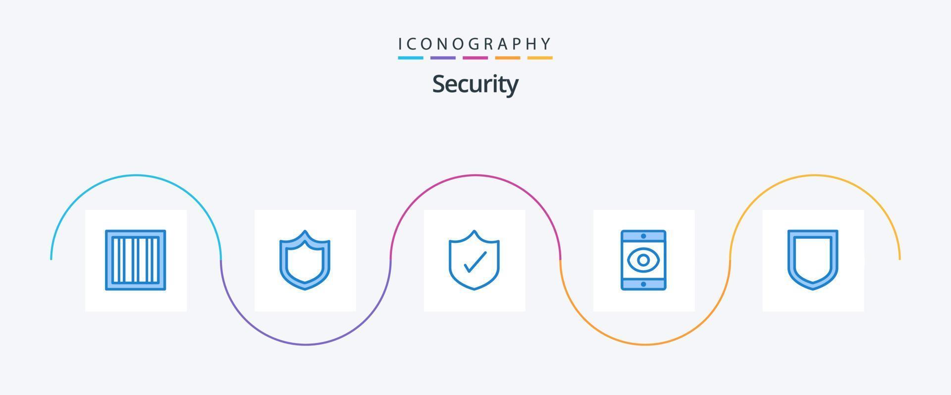 Security Blue 5 Icon Pack Including . security. shield. protection vector