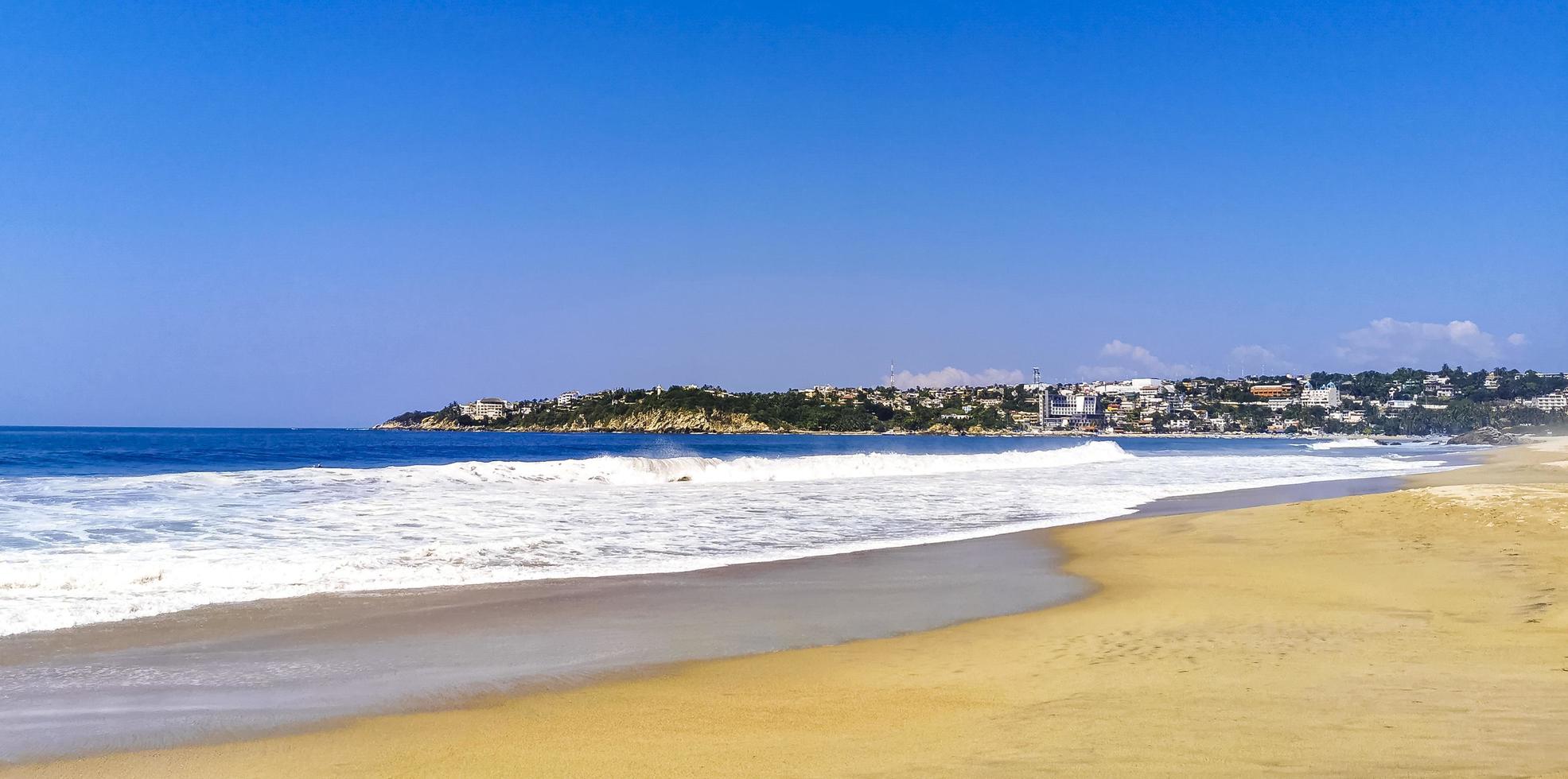 Extremely huge big surfer waves Zicatela beach Puerto Escondido Mexico. photo