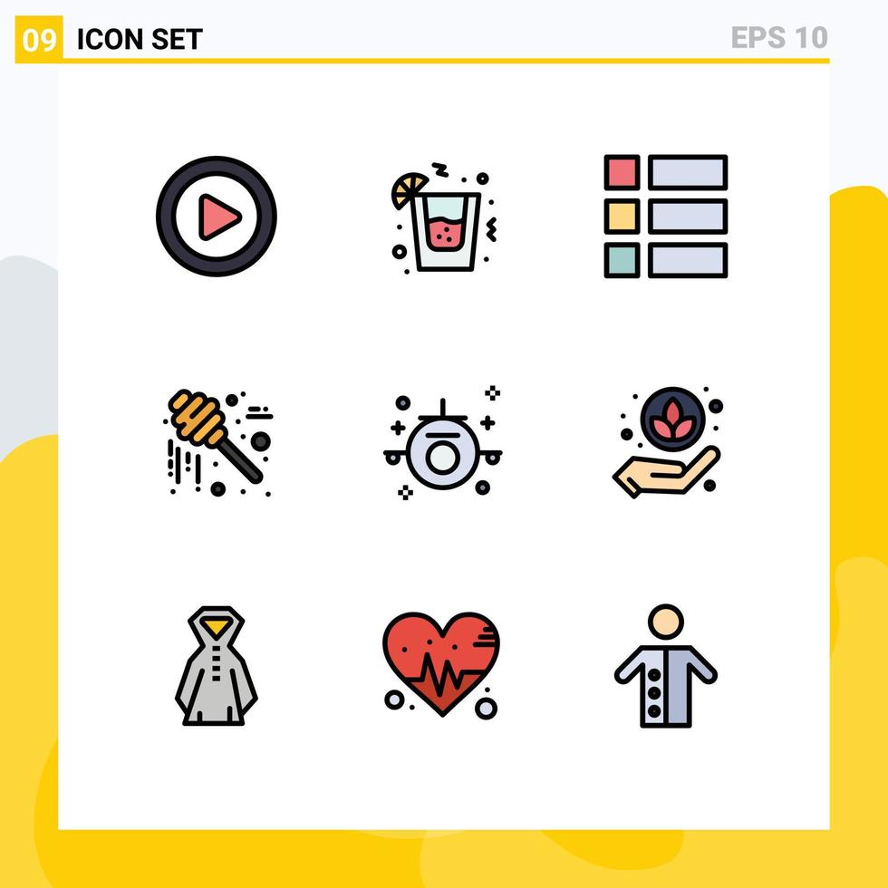 Modern Set of 9 Filledline Flat Colors and symbols such as travel holiday image each sweets Editable Vector Design Elements