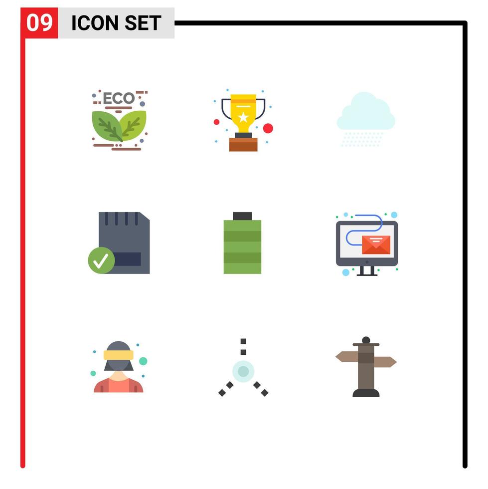 9 Universal Flat Colors Set for Web and Mobile Applications hardware connected reward computers spring Editable Vector Design Elements
