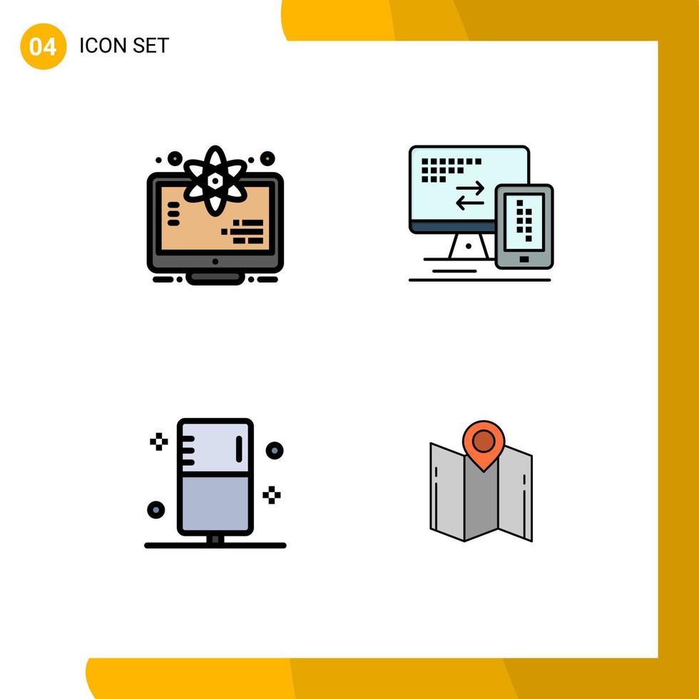 4 Creative Icons Modern Signs and Symbols of atom enema space mobile form Editable Vector Design Elements