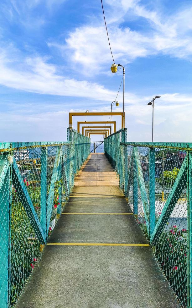 Pedestrian bridge overpass passerelle walkway skyway in Puerto Escondido Mexico. photo