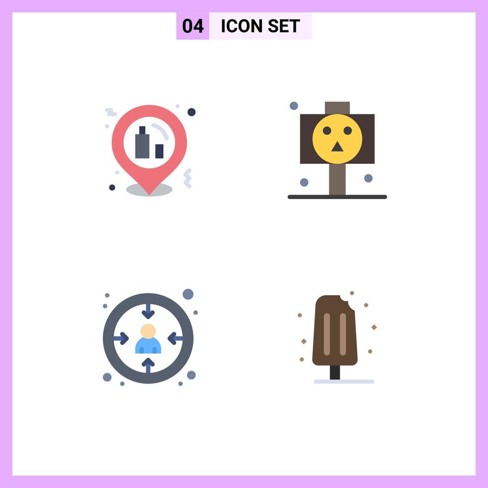 Flat Icon Pack of 4 Universal Symbols of celebration customer placeholder horror user Editable Vector Design Elements