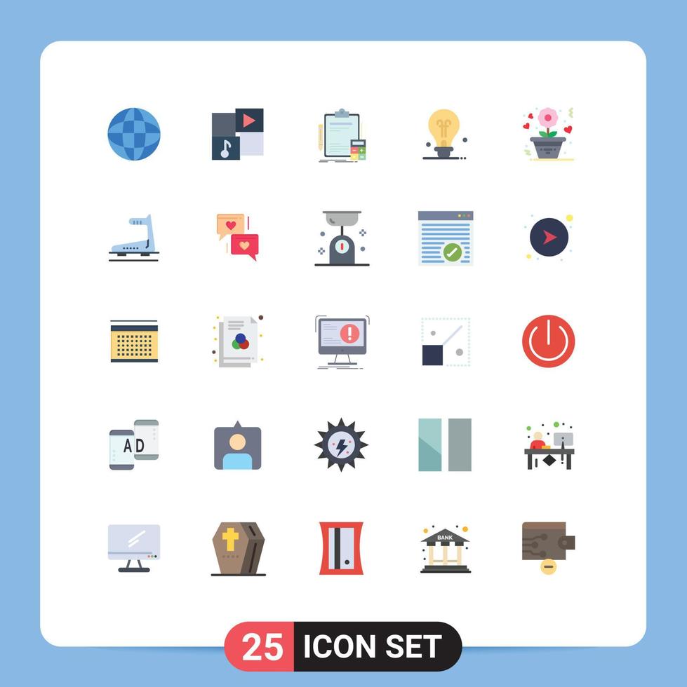 Stock Vector Icon Pack of 25 Line Signs and Symbols for love idea accounting education audit Editable Vector Design Elements