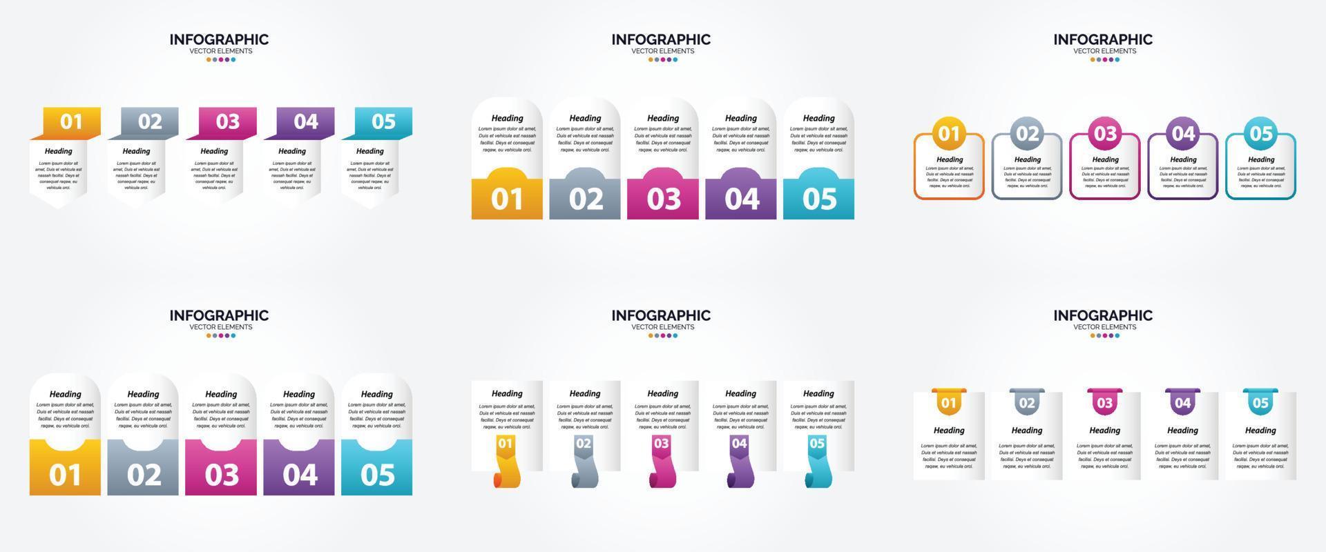 ilustración vectorial infografía conjunto de diseño plano para folleto publicitario y revista vector