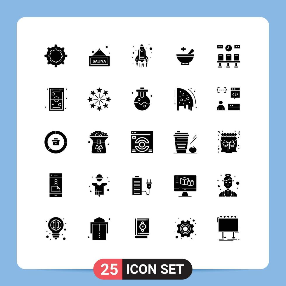 Group of 25 Modern Solid Glyphs Set for fun transportation up train bowl Editable Vector Design Elements