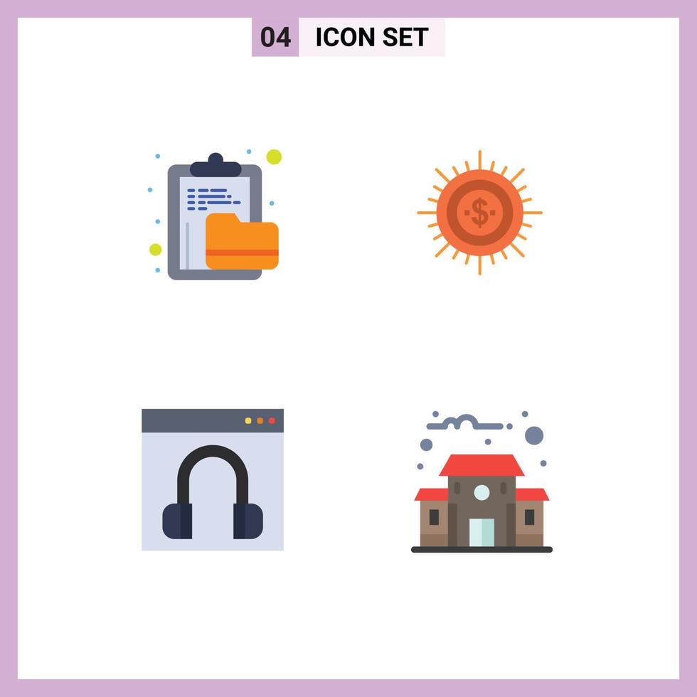 4 Thematic Vector Flat Icons and Editable Symbols of archive flow file budget ways Editable Vector Design Elements