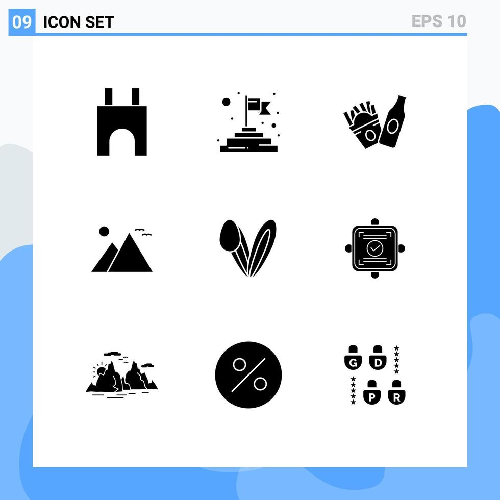 9 Creative Icons Modern Signs and Symbols of bunny sun bottle pyramid giza Editable Vector Design Elements