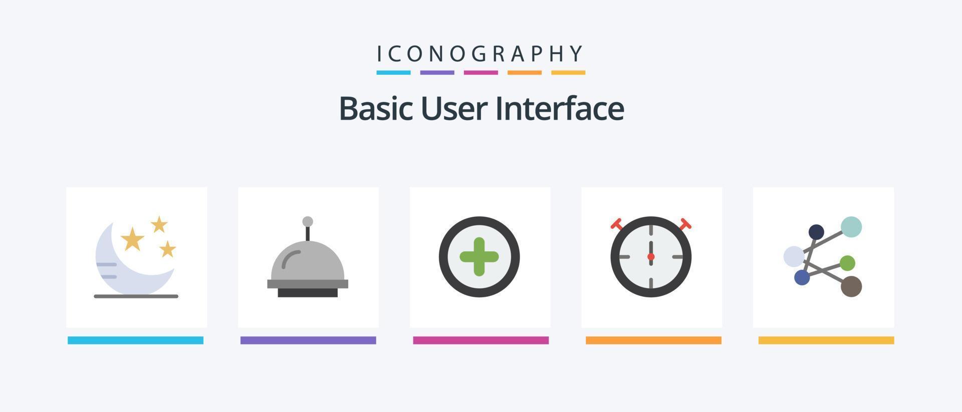Basic Flat 5 Icon Pack Including . plus. share. export. Creative Icons Design vector