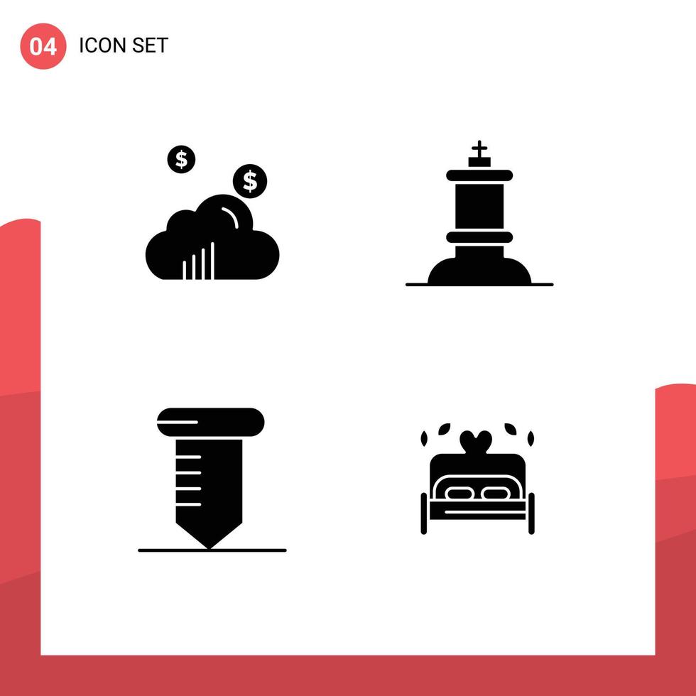 Solid Glyph concept for Websites Mobile and Apps cloud bed chess repair heart Editable Vector Design Elements
