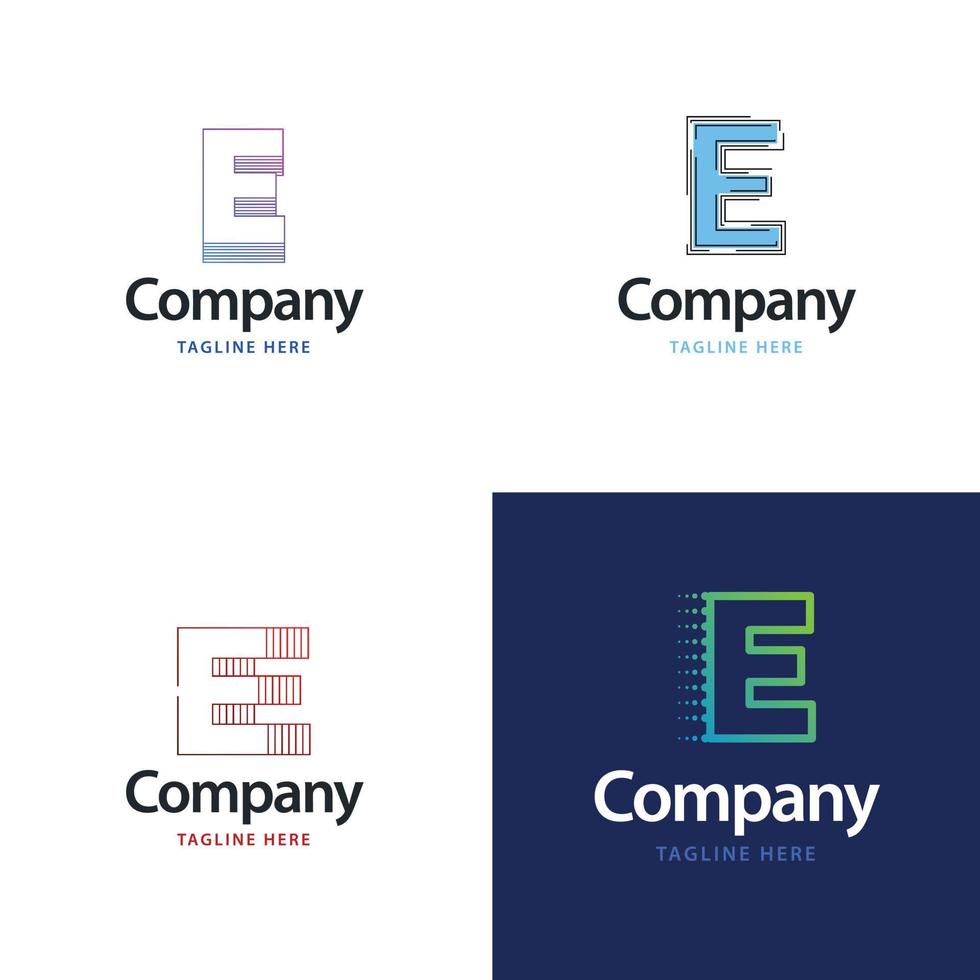 Letter E Big Logo Pack Design Creative Modern logos design for your business vector