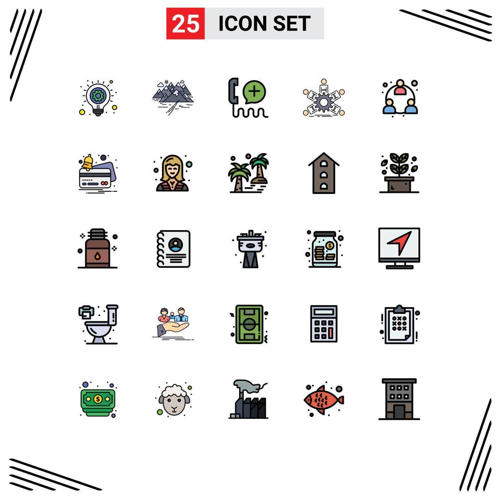 25 Creative Icons Modern Signs and Symbols of business group crack team interface Editable Vector Design Elements