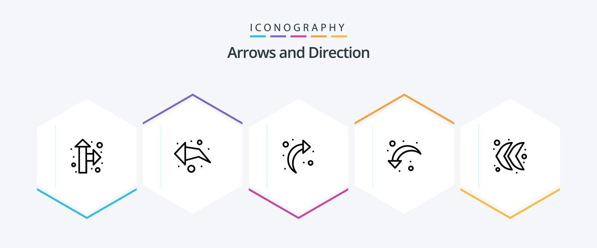 Arrow 25 Line icon pack including . left. refresh. direction. down left vector