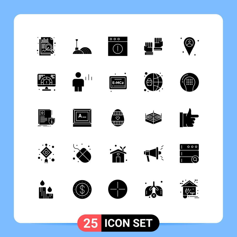 Universal Icon Symbols Group of 25 Modern Solid Glyphs of web man mac map sport Editable Vector Design Elements
