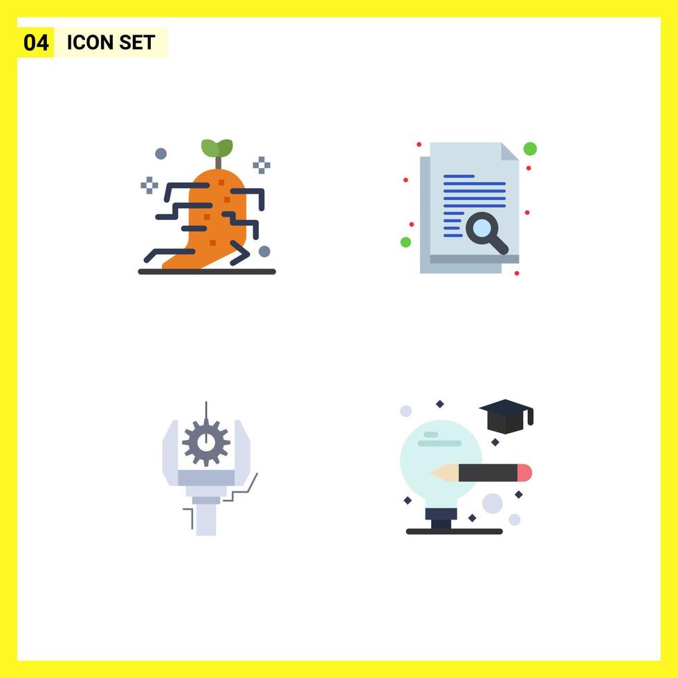 4 User Interface Flat Icon Pack of modern Signs and Symbols of drug industry therapy research production Editable Vector Design Elements