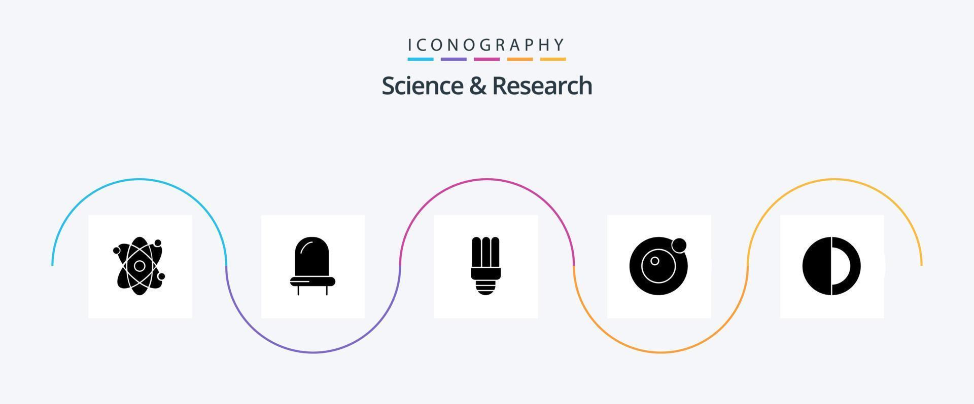 Science Glyph 5 Icon Pack Including . sun. light. structure. science vector