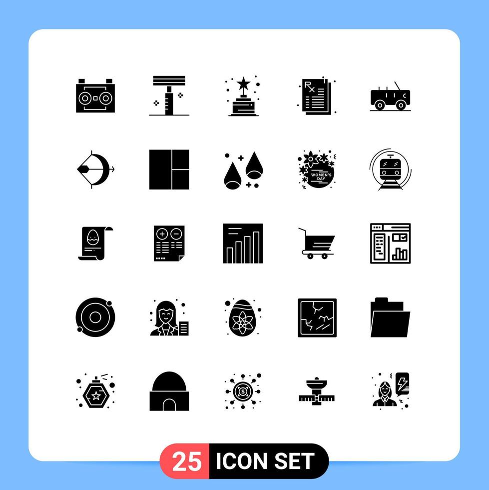 paquete de iconos de vector de stock de 25 signos y símbolos de línea para elementos de diseño de vector editables de medicina de prescripción de salón militar hummer